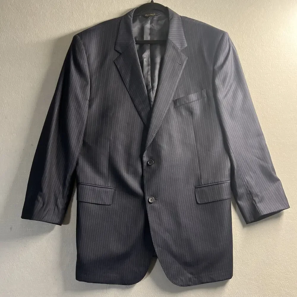 Jos A Bank 48L Blue 100% Wool Signature Gold Blazer Suit‎ Jacket Sport Coat